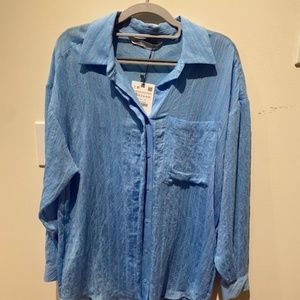 Zara Light Blue Blouse